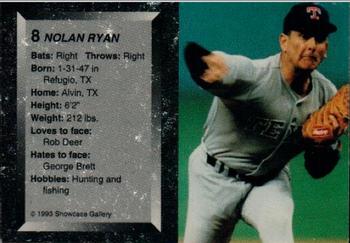 1993 Showcase Gallery Magazine #8 Nolan Ryan Back