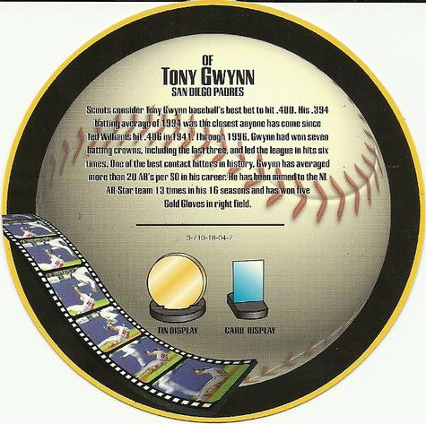 1997 Topps Screenplays - Discs #NNO Tony Gwynn Front