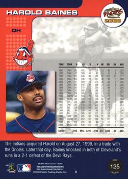 2000 Pacific - Copper #125 Harold Baines  Back