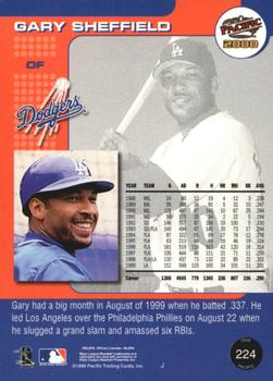 2000 Pacific - Copper #224 Gary Sheffield Back