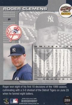 2000 Pacific - Copper #289 Roger Clemens Back