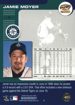 2000 Pacific - Copper #401 Jamie Moyer  Back