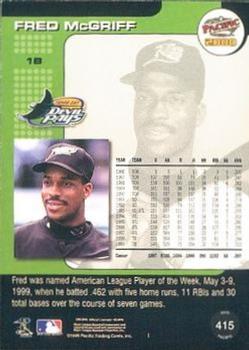 2000 Pacific - Copper #415 Fred McGriff Back