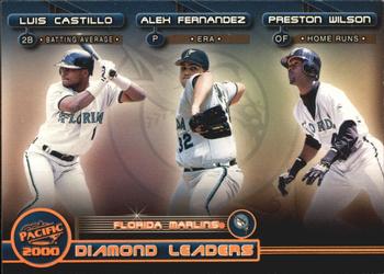 2000 Pacific - Diamond Leaders #20 Luis Castillo / Alex Fernandez / Preston Wilson Front