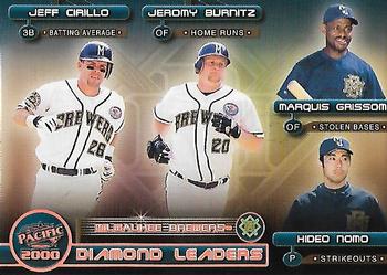 2000 Pacific - Diamond Leaders #23 Jeromy Burnitz / Jeff Cirillo / Marquis Grissom / Hideo Nomo Front
