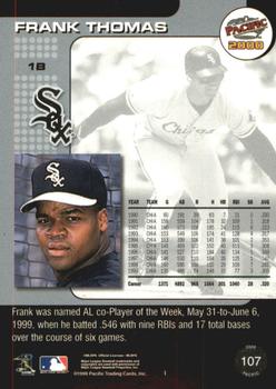 2000 Pacific - Gold #107 Frank Thomas Back