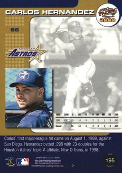 2000 Pacific - Gold #195 Carlos Hernandez Back