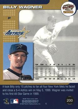 2000 Pacific - Gold #200 Billy Wagner Back