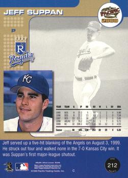 2000 Pacific - Gold #212 Jeff Suppan Back
