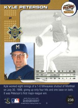 2000 Pacific - Gold #238 Kyle Peterson Back