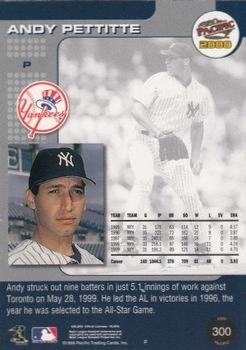 2000 Pacific - Gold #300 Andy Pettitte Back
