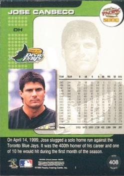 2000 Pacific - Gold #408 Jose Canseco Back