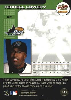 2000 Pacific - Gold #412 Terrell Lowery Back