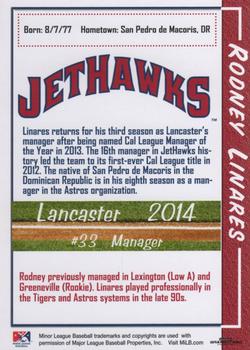 2014 Grandstand Lancaster JetHawks #NNO Rodney Linares Back