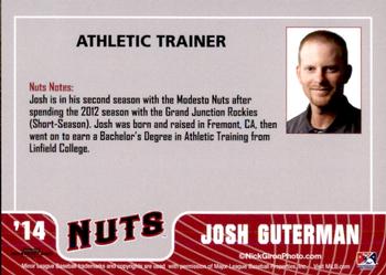 2014 Grandstand Modesto Nuts #13 Josh Guterman Back