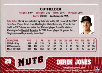 2014 Grandstand Modesto Nuts #15 Derek Jones Back