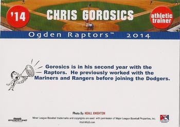 2014 Grandstand Ogden Raptors #NNO Chris Gorosics Back