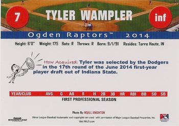 2014 Grandstand Ogden Raptors #NNO Tyler Wampler Back
