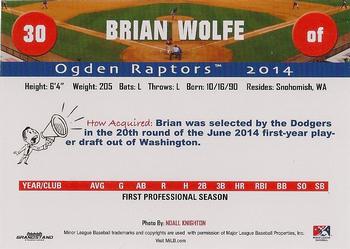 2014 Grandstand Ogden Raptors #NNO Brian Wolfe Back