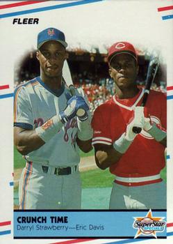 1988 Fleer #637 Darryl Strawberry / Eric Davis Front