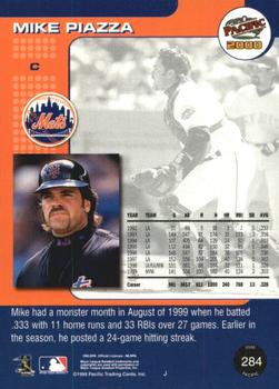 2000 Pacific - Platinum Blue #284 Mike Piazza  Back