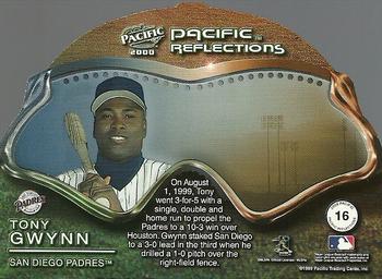 2000 Pacific - Reflections #16 Tony Gwynn  Back