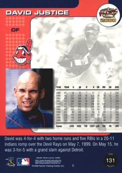 2000 Pacific - Ruby #131 David Justice  Back