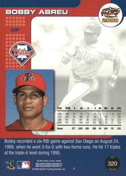 2000 Pacific - Ruby #320 Bobby Abreu  Back
