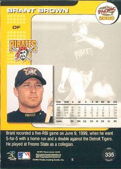 2000 Pacific - Ruby #335 Brant Brown  Back
