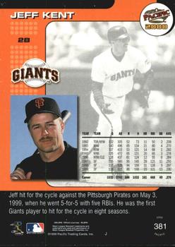 2000 Pacific - Ruby #381 Jeff Kent  Back