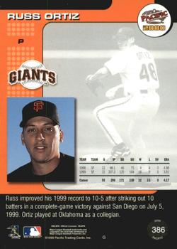2000 Pacific - Ruby #386 Russ Ortiz  Back