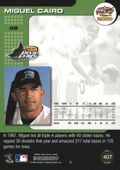 2000 Pacific - Ruby #407 Miguel Cairo  Back