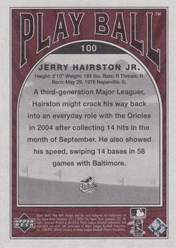 2004 Upper Deck Play Ball - UD Promos #100 Jerry Hairston Jr. Back