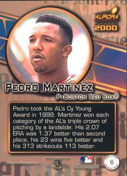 2000 Pacific Aurora - Pennant Fever #6 Pedro Martinez  Back