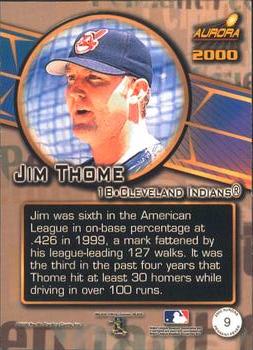 2000 Pacific Aurora - Pennant Fever #9 Jim Thome  Back
