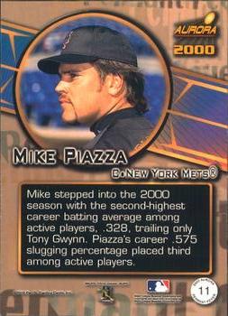 2000 Pacific Aurora - Pennant Fever #11 Mike Piazza  Back