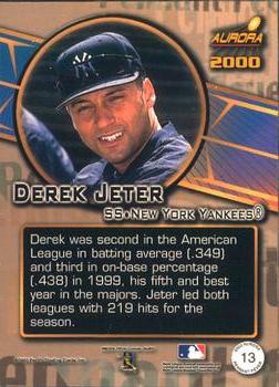 2000 Pacific Aurora - Pennant Fever #13 Derek Jeter  Back