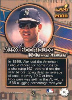 2000 Pacific Aurora - Pennant Fever #18 Alex Rodriguez  Back