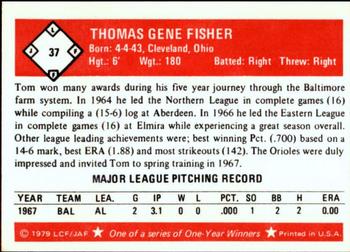 1979 Fritsch One-Year Winners #37 Tom Fisher Back