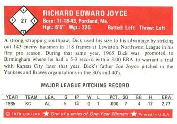 1979 Fritsch One-Year Winners #27 Dick Joyce Back
