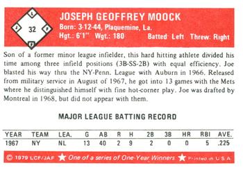 1979 Fritsch One-Year Winners #32 Joe Moock Back