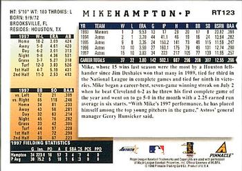 1998 Score Rookie & Traded #RT123 Mike Hampton Back