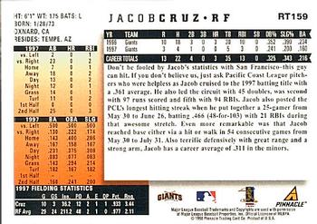 1998 Score Rookie & Traded #RT159 Jacob Cruz Back
