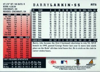 1998 Score Rookie & Traded #RT5 Barry Larkin Back