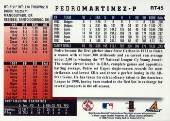 1998 Score Rookie & Traded #RT45 Pedro Martinez Back