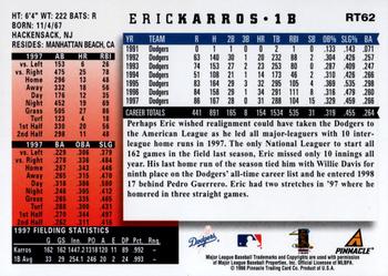 1998 Score Rookie & Traded #RT62 Eric Karros Back