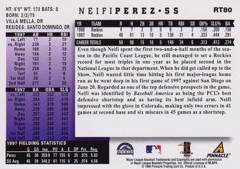 1998 Score Rookie & Traded #RT80 Neifi Perez Back
