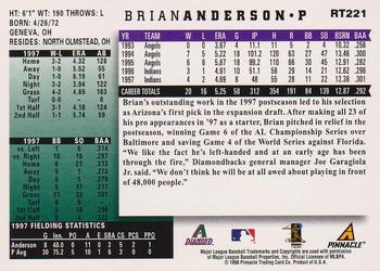1998 Score Rookie & Traded #RT221 Brian Anderson Back