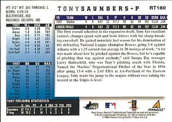 1998 Score Rookie & Traded #RT180 Tony Saunders Back