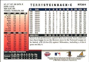1998 Score Rookie & Traded #RT201 Terry Steinbach Back
